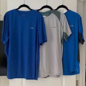 Champion and Columbia Blue and Gray Men's Short Sleeve Tees